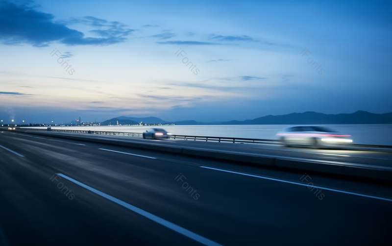 公路上疾驰的汽车蓝色系交通海报背景,高清,摄影图,摄影图片,图片大全,摄影图免费下载
